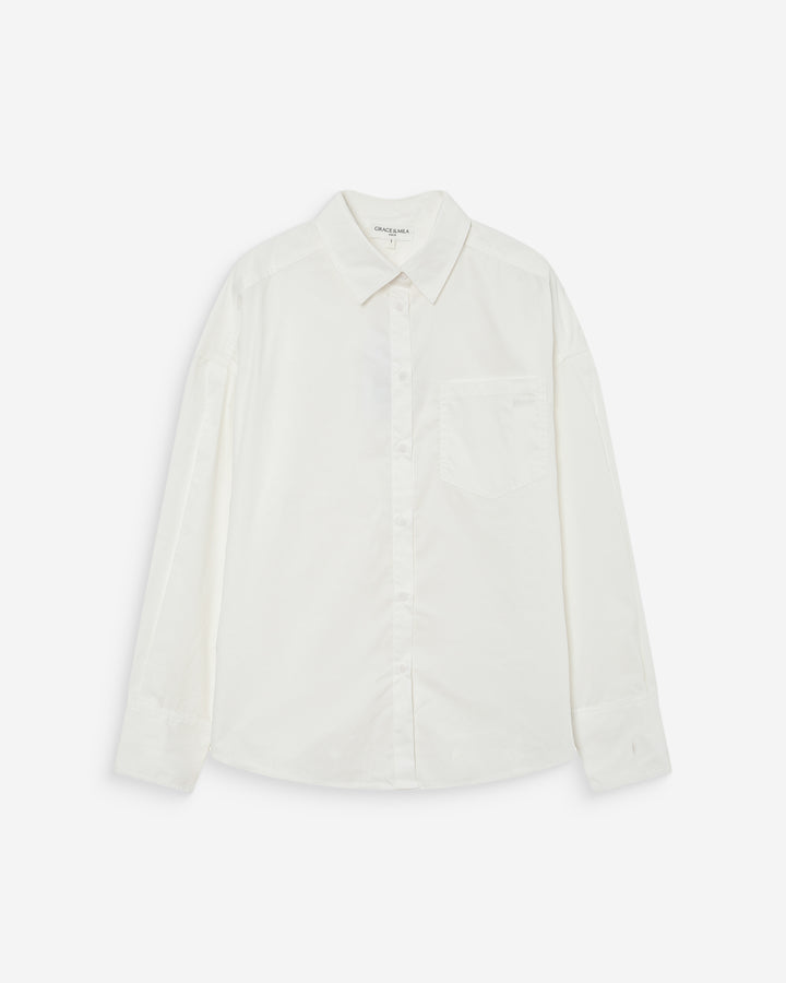 Chemise oversize en coton ivoire Valerie