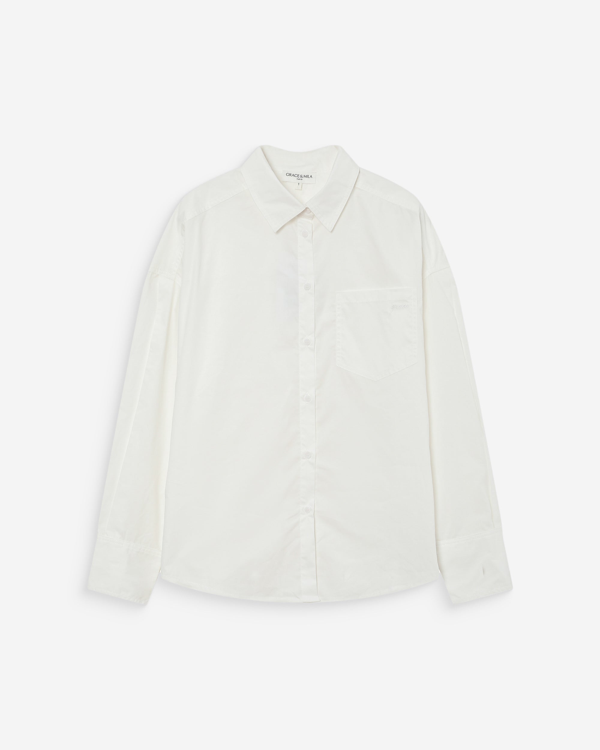 Chemise oversize en coton ivoire Valerie