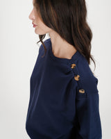 Sweatshirt avec boutons marine Vonan