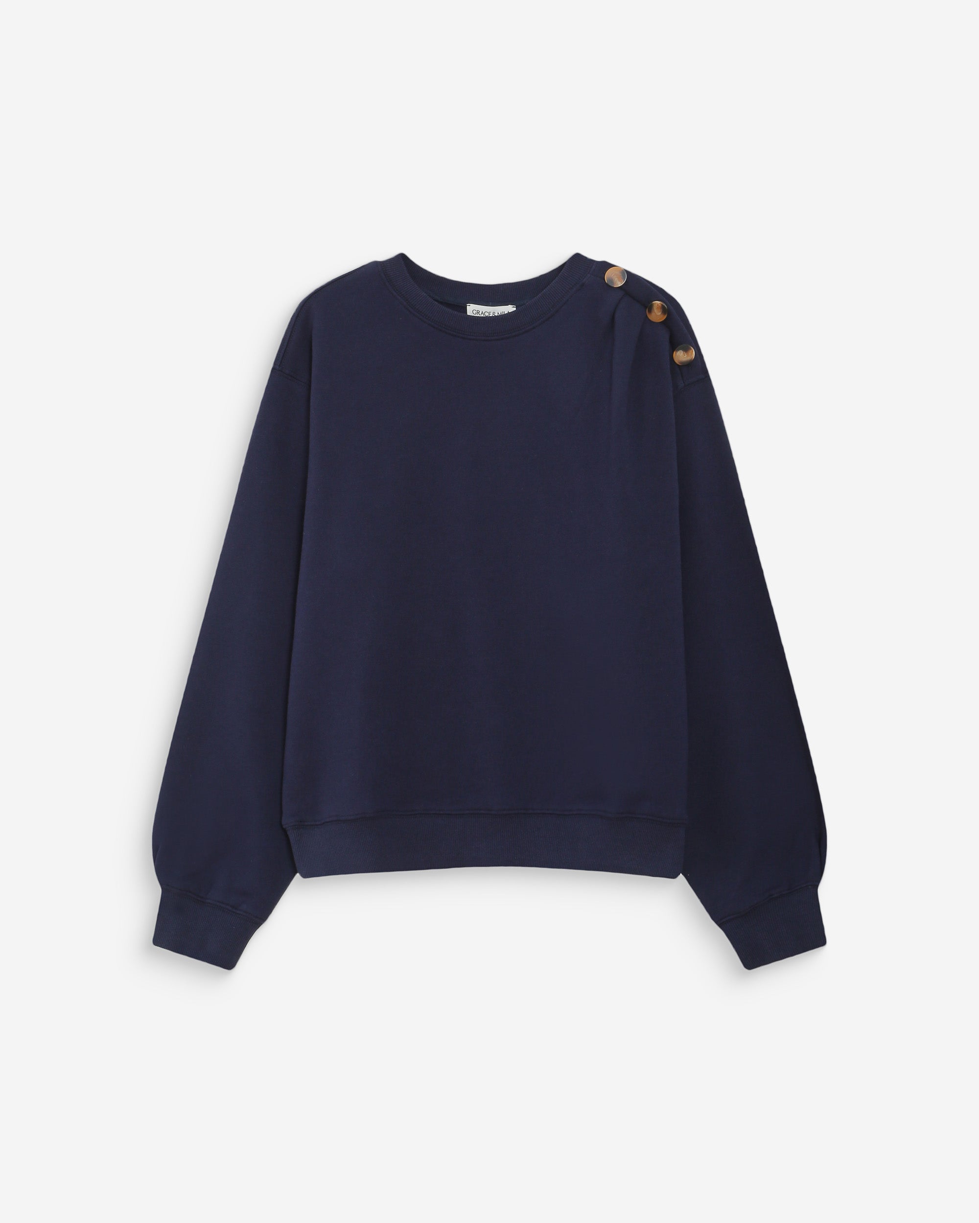 Sweatshirt avec boutons marine Vonan