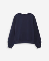 Sudadera cuello redondo con pliegues y botones marine Vonan