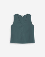 Top sans manches col V emeraude Vagabond