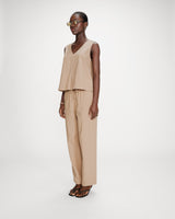 Top sans manches col V sable Vagabond