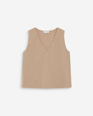 Top sans manches col V sable Vagabond