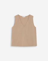 Top sans manches col V sable Vagabond