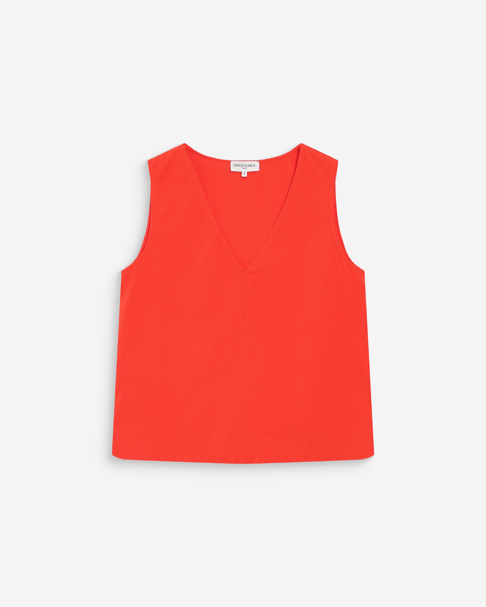 Top sans manches col V sanguine Vagabond