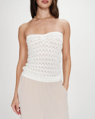 Top bustier en maille ecru Valazzio