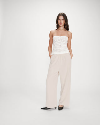 Top bustier en maille ecru Valazzio