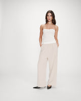 Top bustier de punto ecru Valazzio