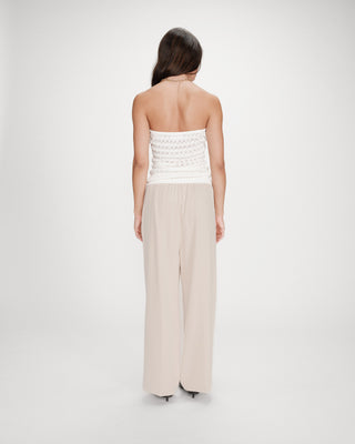 Top bustier en maille ecru Valazzio