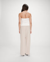 Top bustier de punto ecru Valazzio