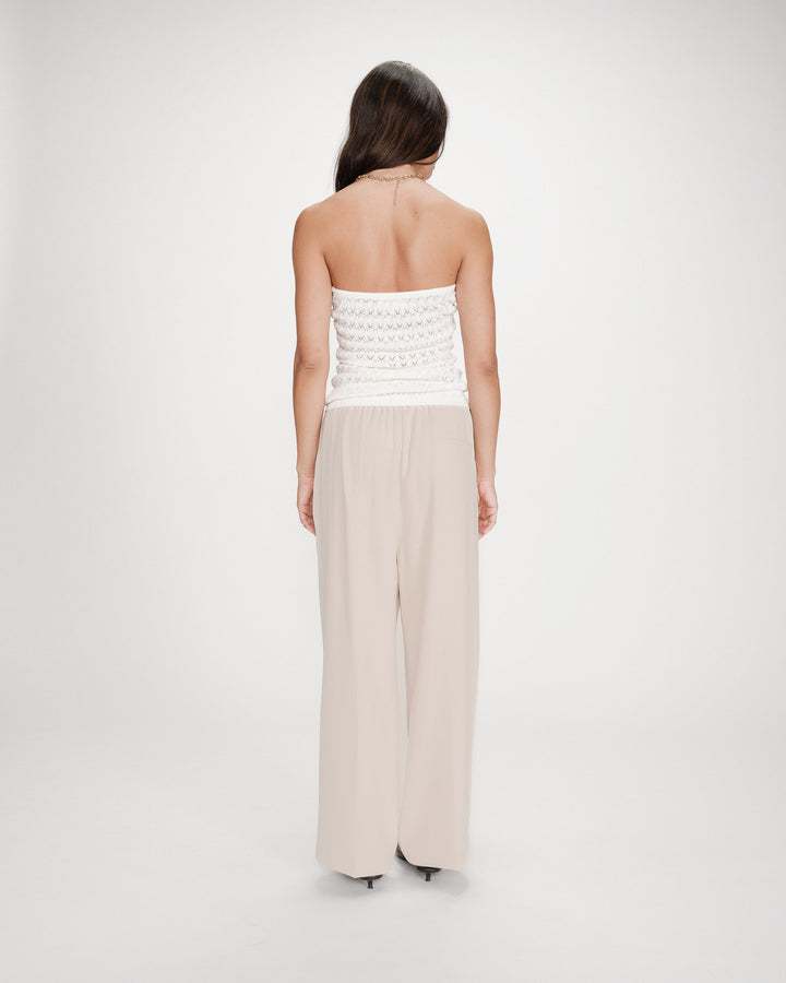 Top bustier de punto ecru Valazzio