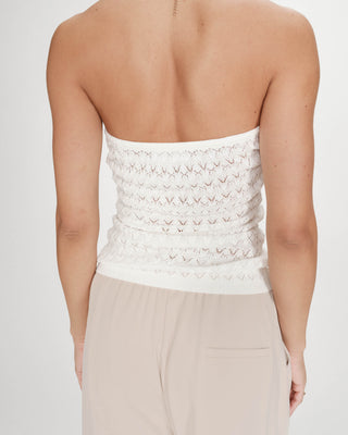 Top bustier en maille ecru Valazzio