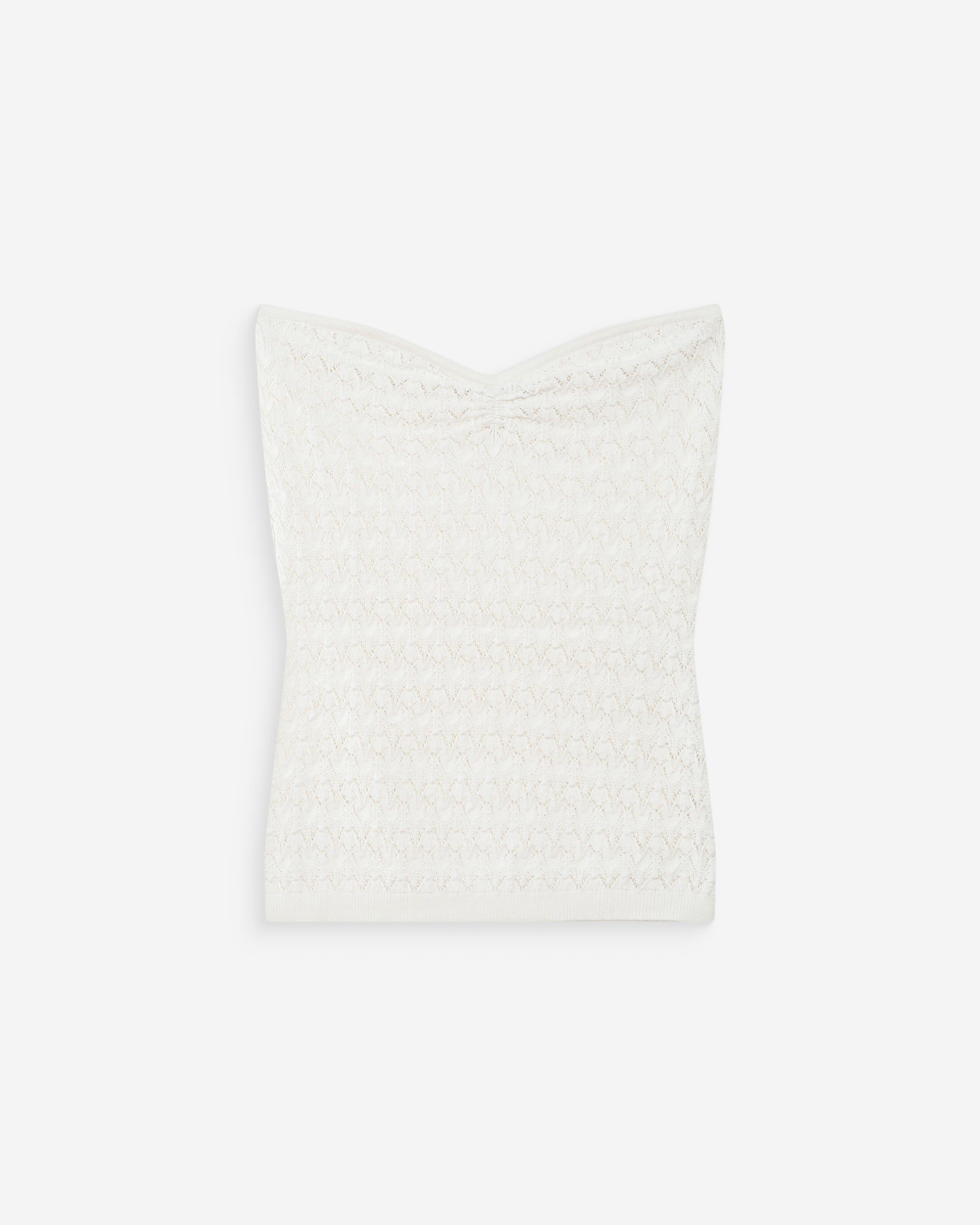 Top bustier en maille ecru Valazzio