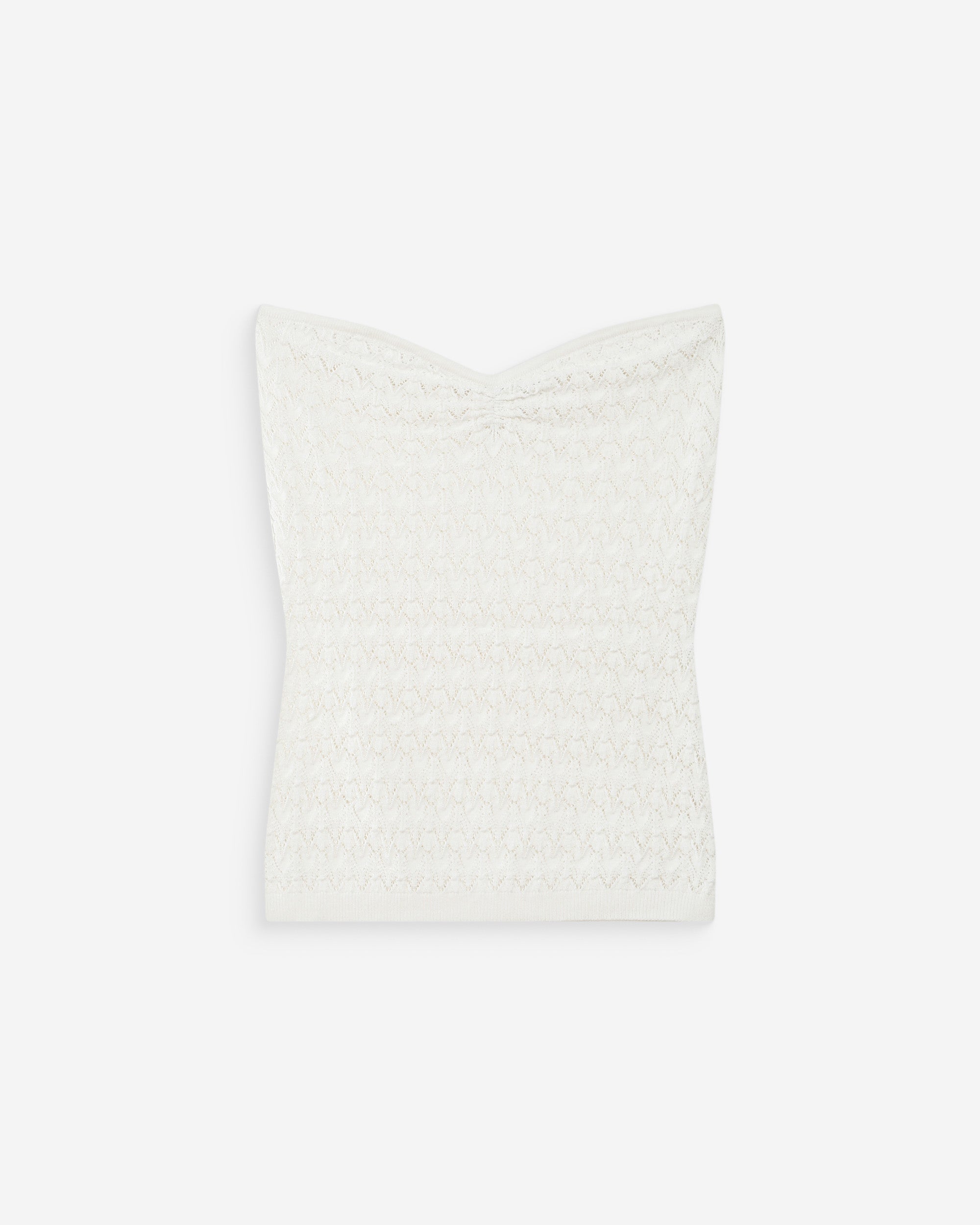 Top bustier de punto ecru Valazzio