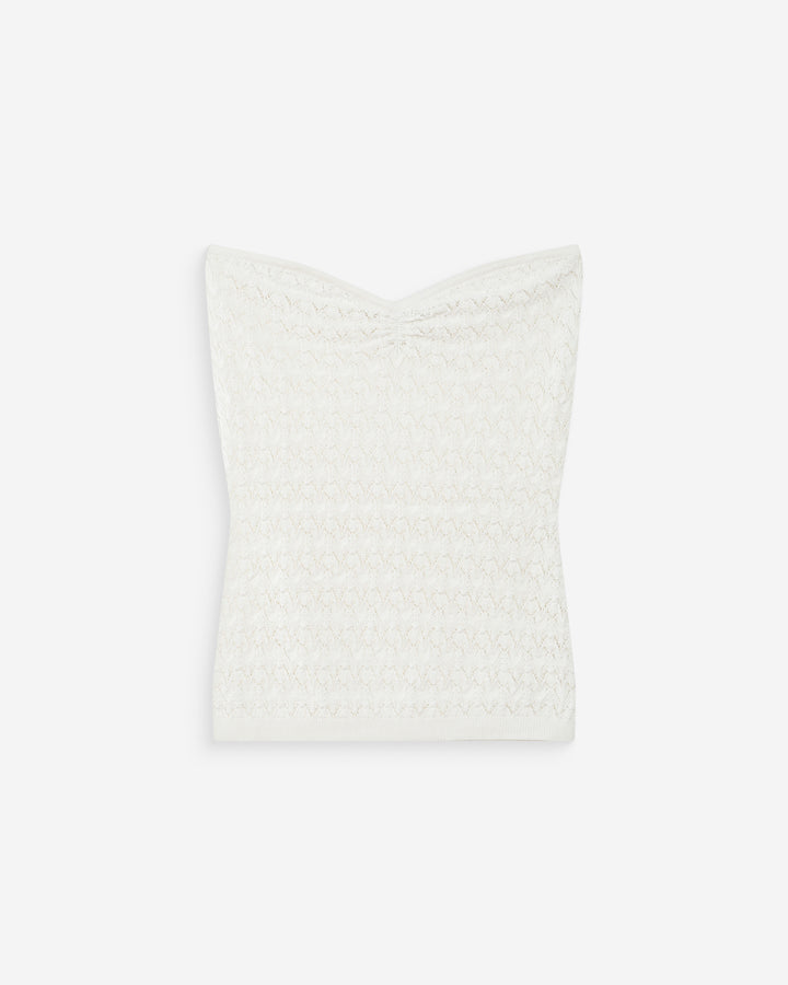 Top bustier de punto ecru Valazzio