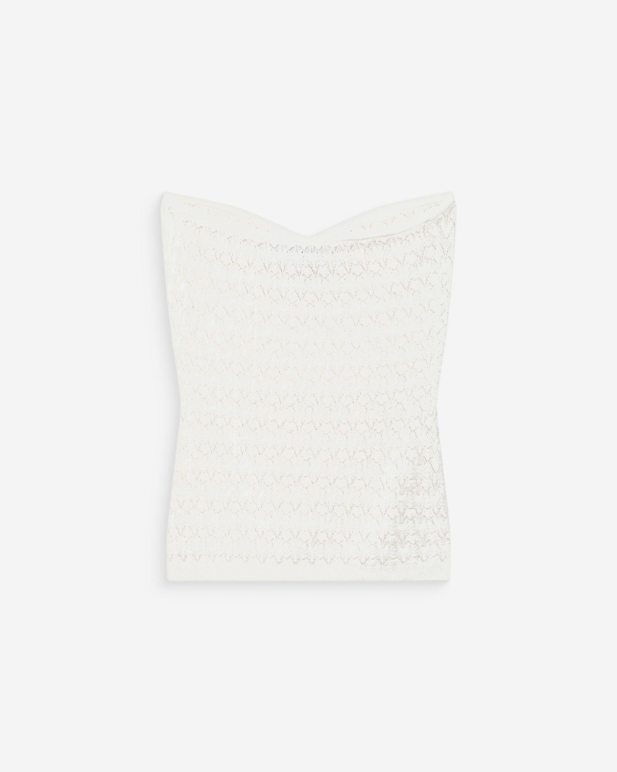 Top bustier de punto ecru Valazzio
