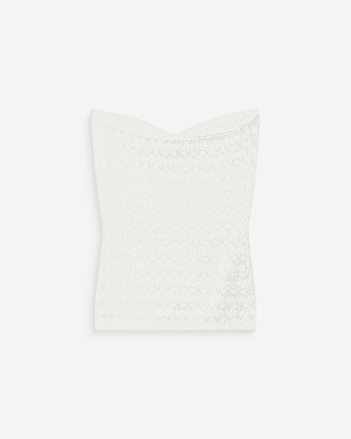 Top bustier de punto ecru Valazzio
