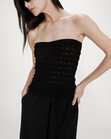 Top bustier en maille noir Valazzio