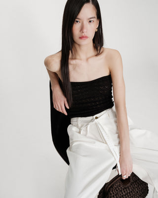 Top bustier de punto noir Valazzio