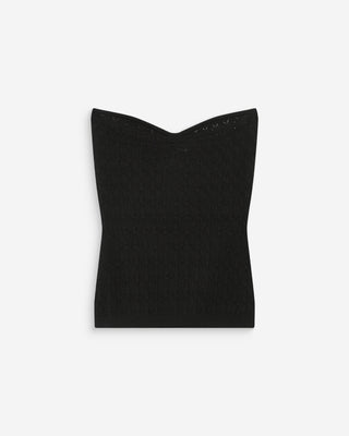 Top bustier en maille noir Valazzio