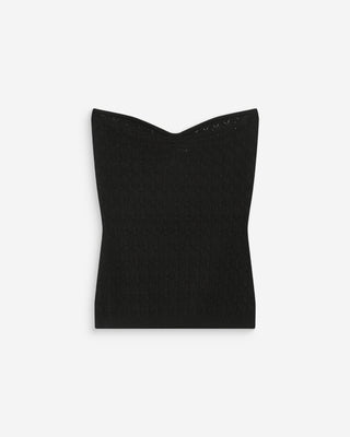 Top bustier de punto noir Valazzio