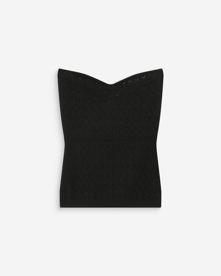 Top bustier de punto noir Valazzio