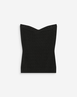Top bustier de punto noir Valazzio