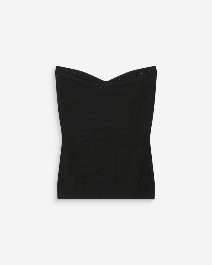 Top bustier de punto noir Valazzio