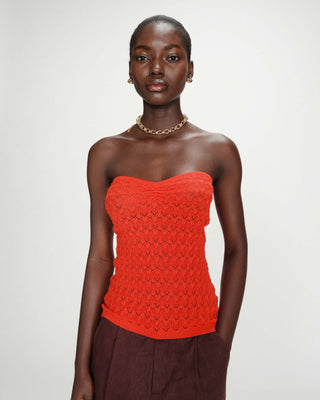 Top bustier en maille sanguine Valazzio