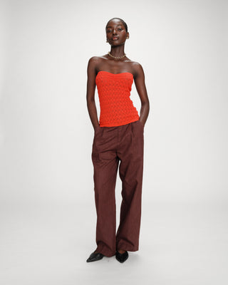 Top bustier en maille sanguine Valazzio