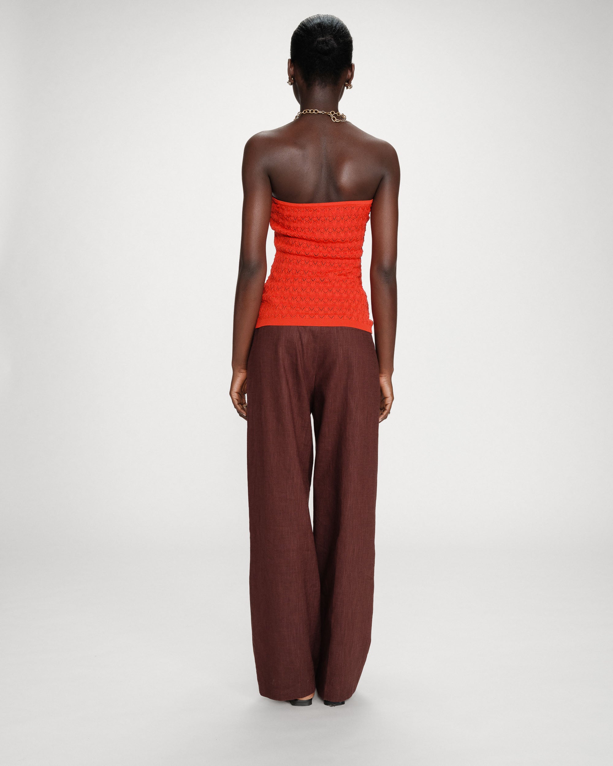 Top bustier en maille sanguine Valazzio