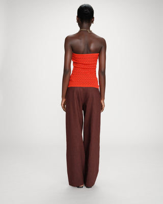 Top bustier en maille sanguine Valazzio