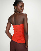 Top bustier en maille sanguine Valazzio