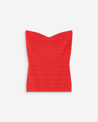 Top bustier en maille sanguine Valazzio