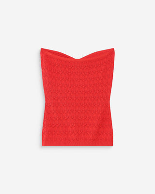 Top bustier en maille sanguine Valazzio