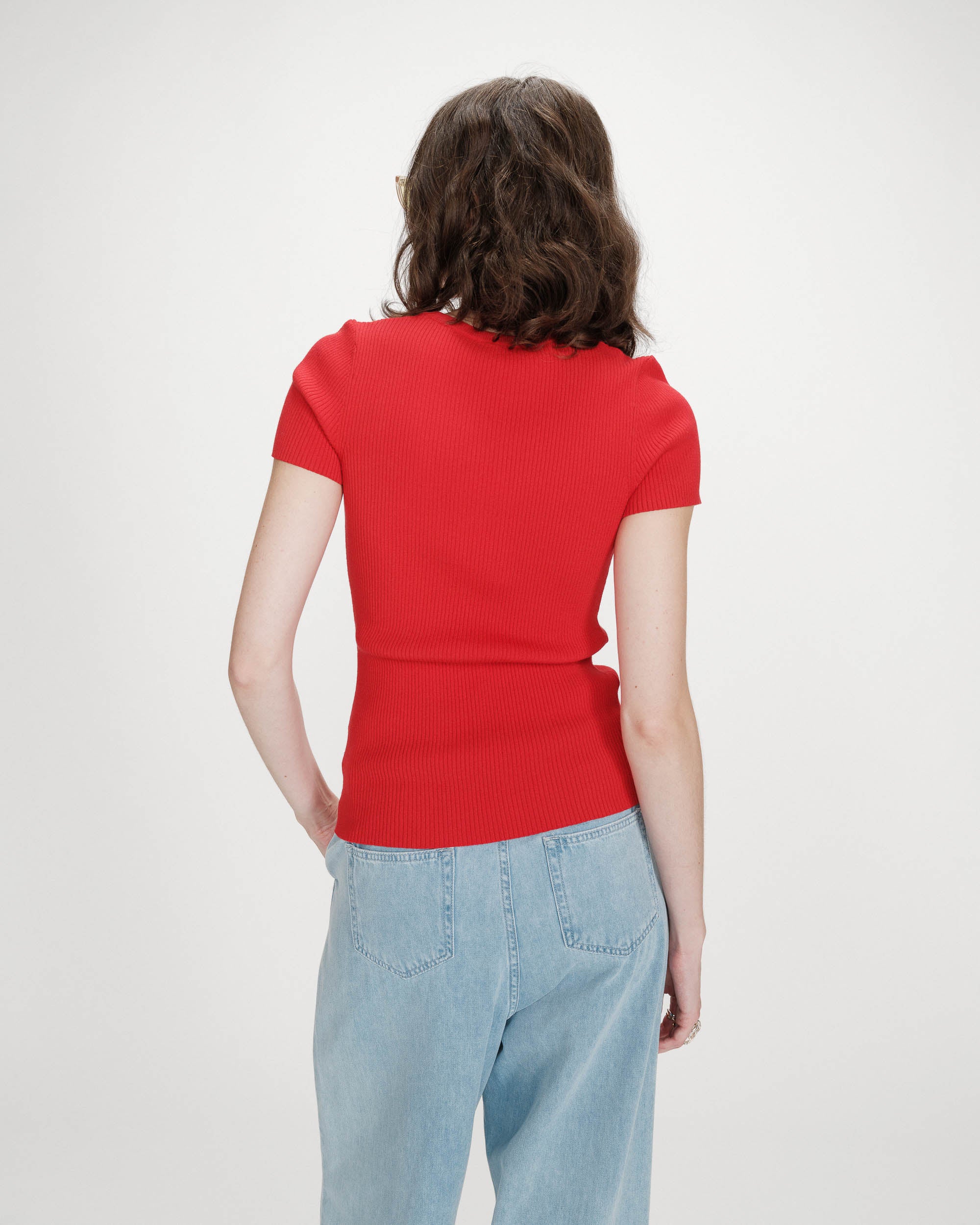 Pull en fine maille rouge Vendredi