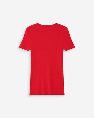 Jersey de punto fino ajustado mangas cortas rouge Vendredi