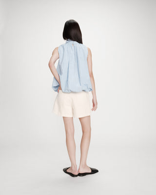 Top ballon en popeline bleuet Vanya