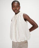 Top ballon en popeline vanille Vanya