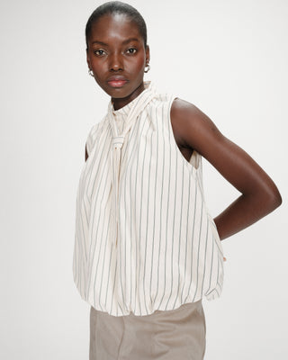 Top ballon en popeline vanille Vanya