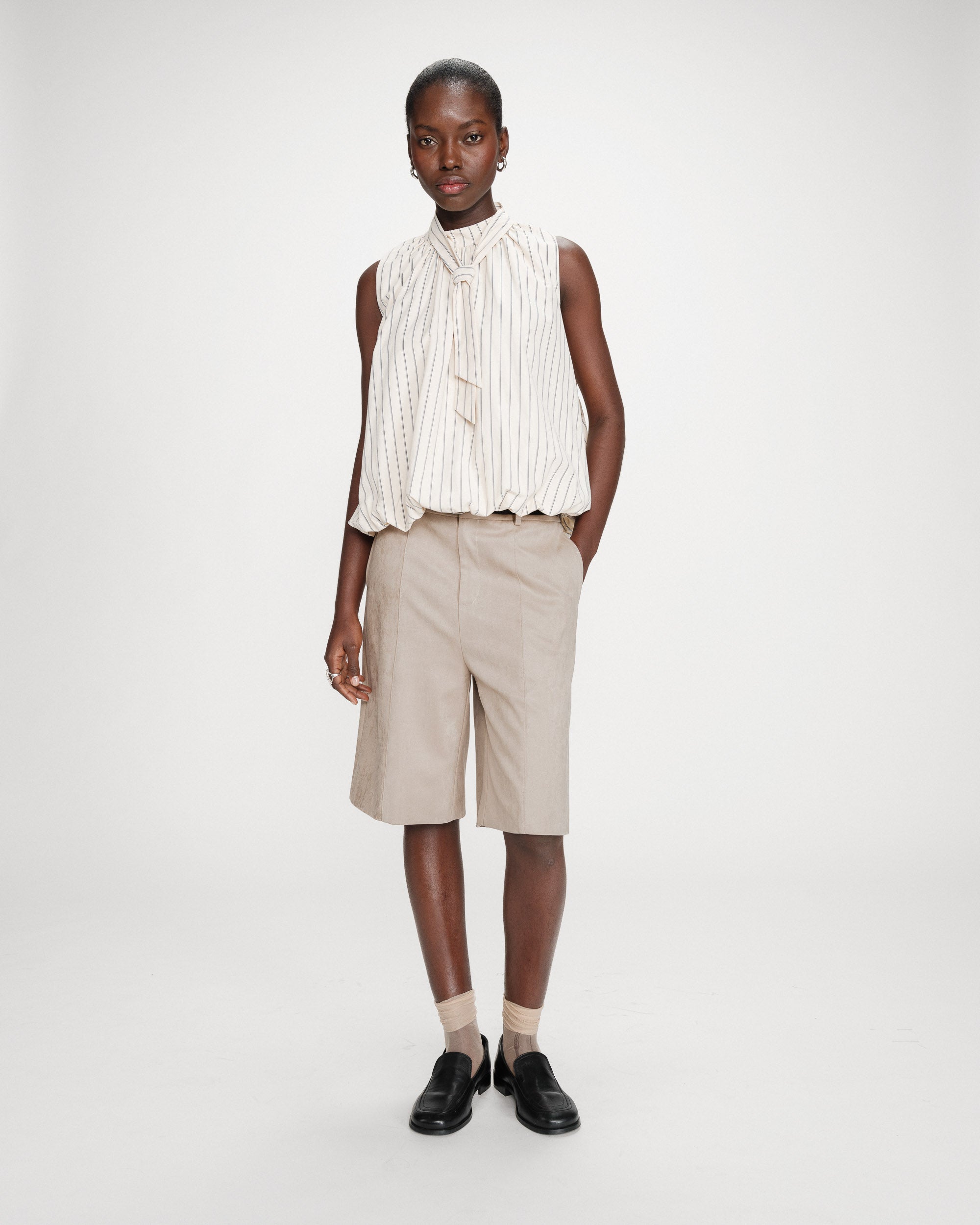 Top ballon en popeline vanille Vanya