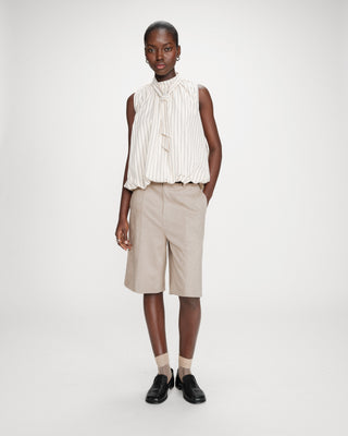 Top ballon en popeline vanille Vanya