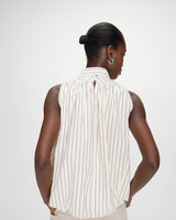 Top ballon en popeline vanille Vanya