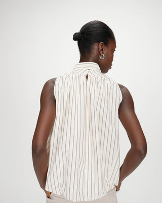 Top ballon en popeline vanille Vanya