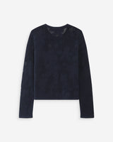 Cardigan maille ajourée marine Velasquez