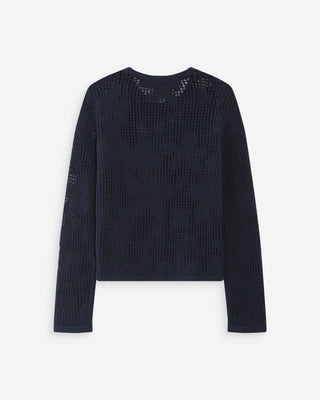 Cardigan maille ajourée marine Velasquez
