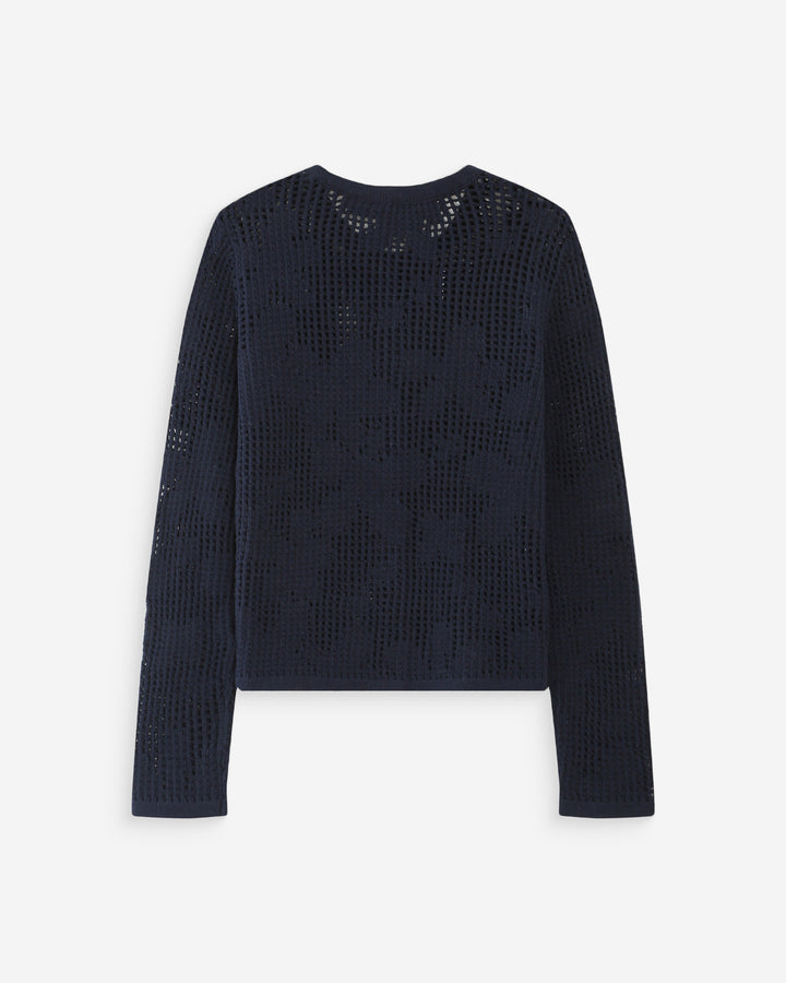 Cárdigan de punto calado mangas largas marine Velasquez