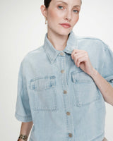 Chemise oversize en denim skyblue Vita
