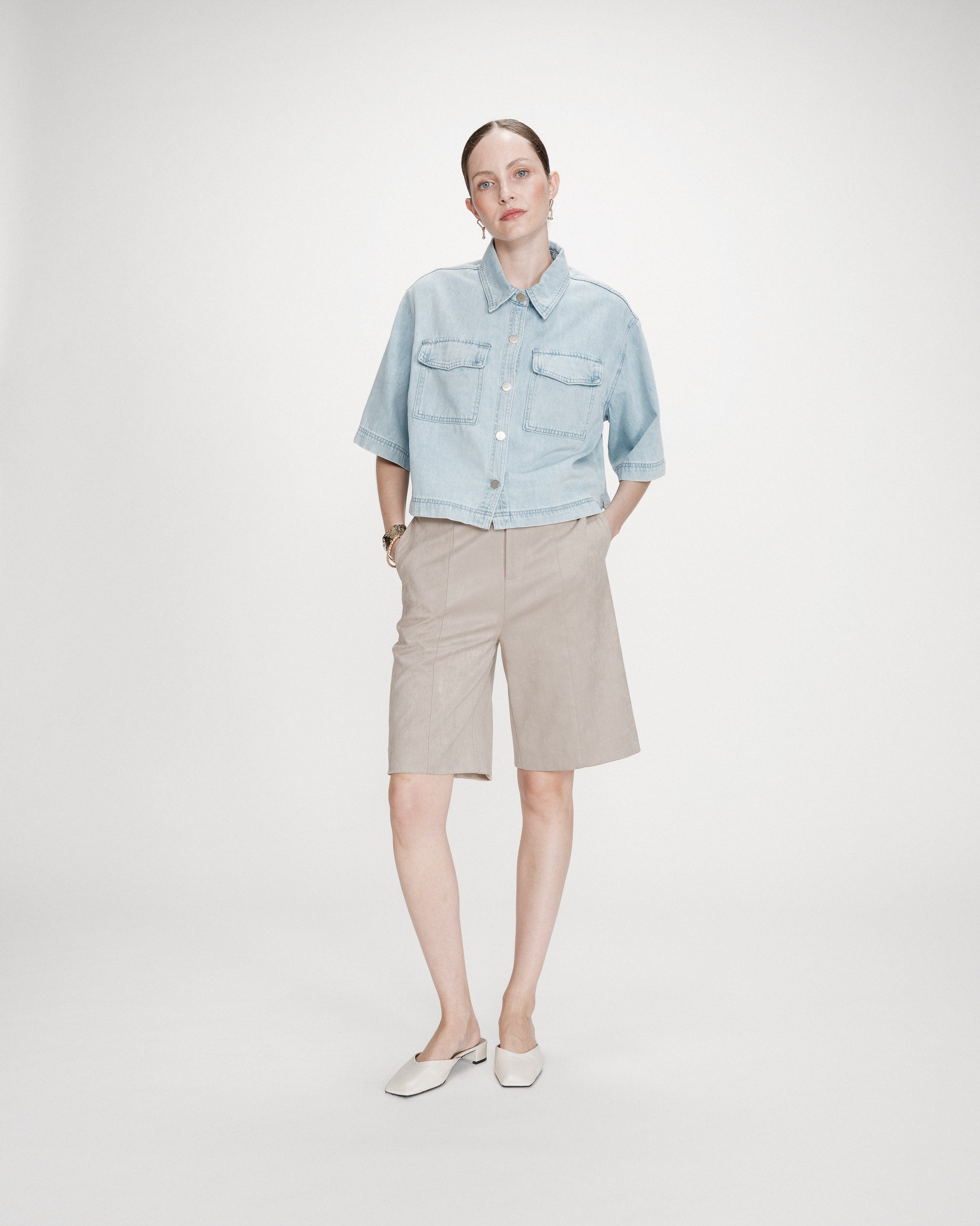 Chemise oversize en denim skyblue Vita